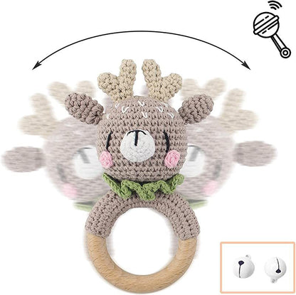 KloGoo™ Handmade Wool Baby Rattle Teething Toy